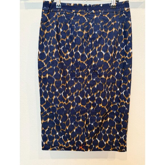 Boden Women's Lined Pencil Skirt Size 6L Navy Pattern Preppy Office Workwear - Picture 2 of 9